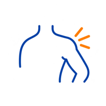 Shoulder and elbow pain icon